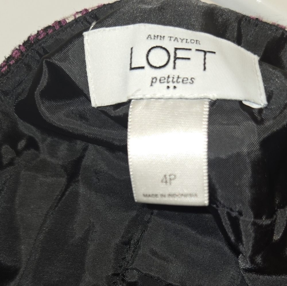 LOFT Ann Taylor Tweed Lined Mini Skirt Size 4 Textured Black Multi Color - Picture 10 of 11